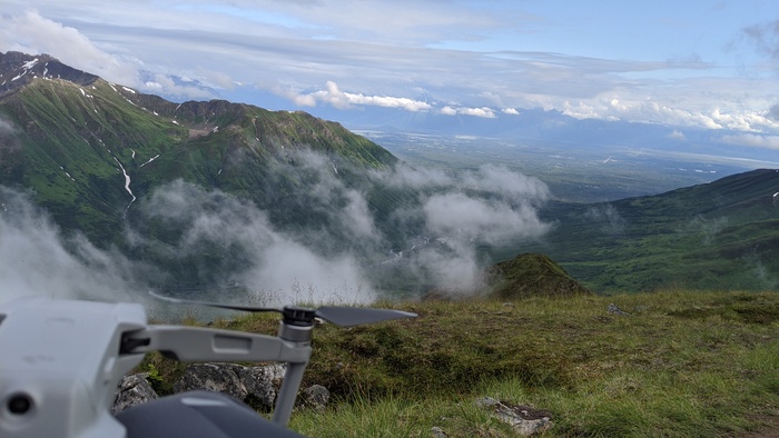 Drone sitting on the Fishhook trail