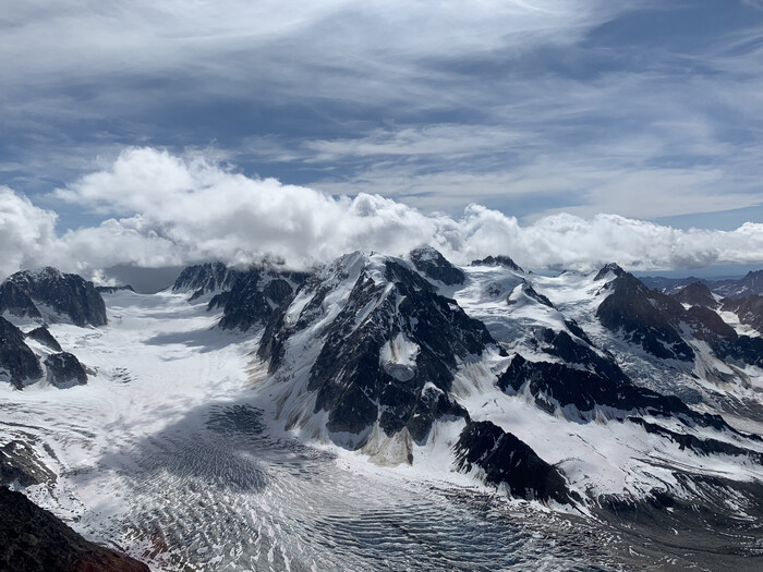 View of Denali NP Ruth Gaciers from above