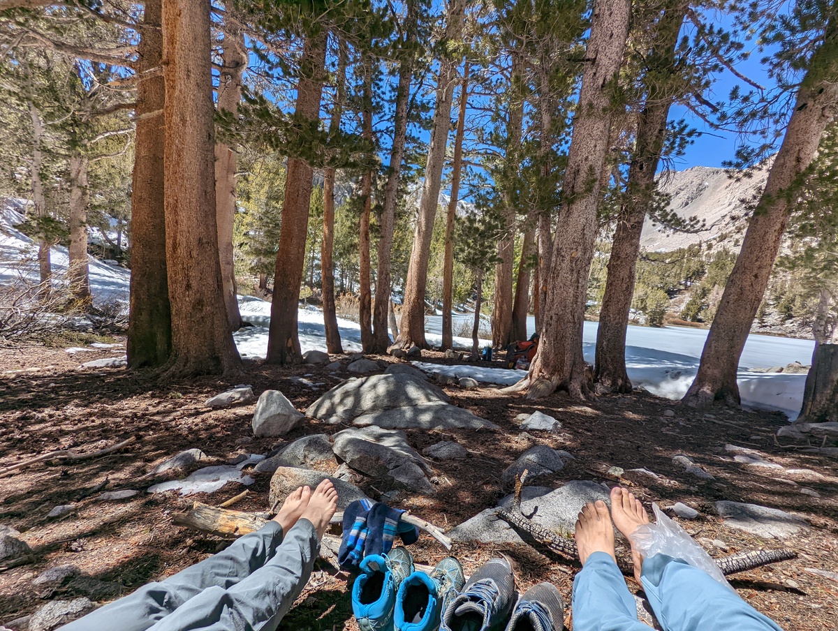 Drying feet in the sun