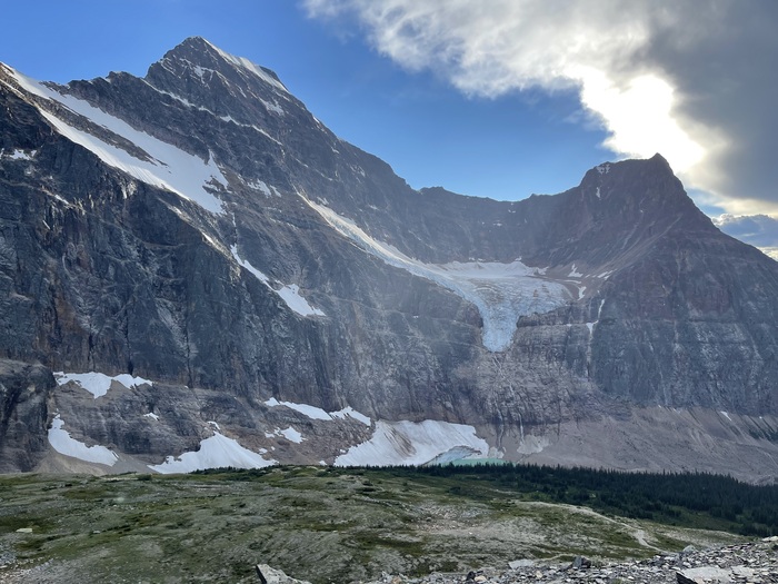 View from the top of the Edith Cavell Trail