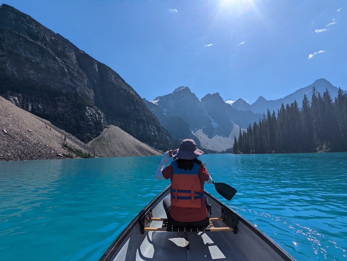 Canoeing on Moraine Lake