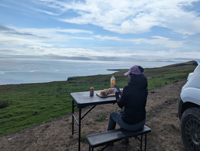 Lunch on the cliffs at Neist Point