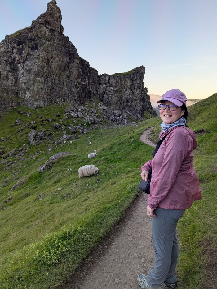 NN, a sheep and a pinnacle