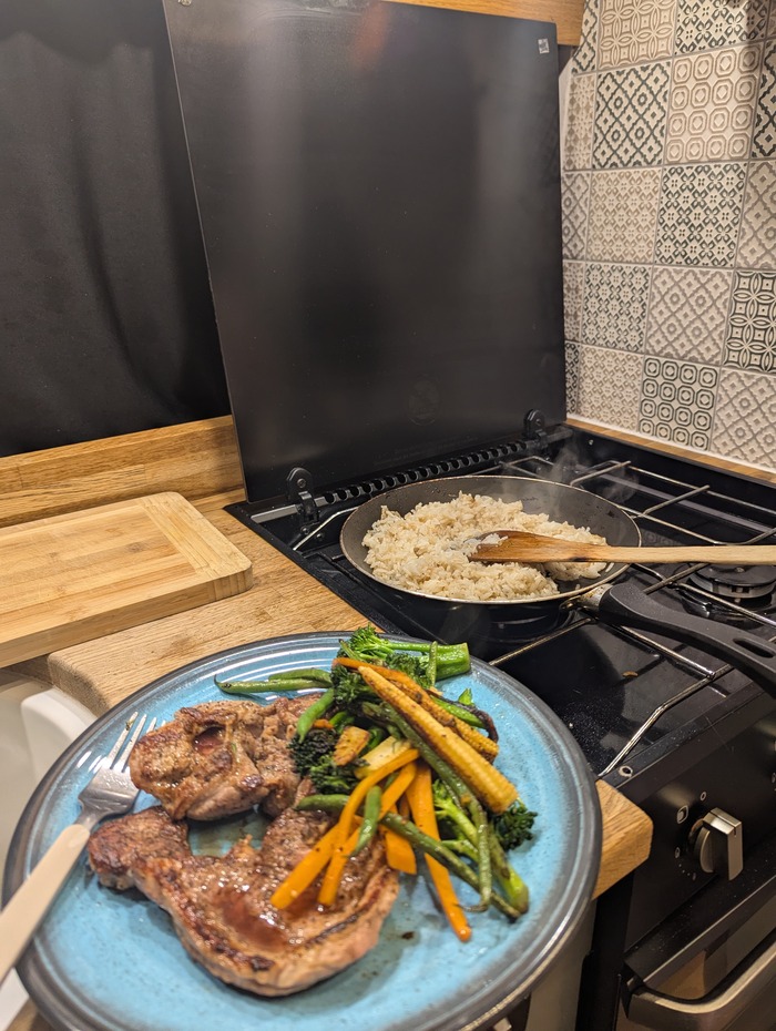 Steak night in the van